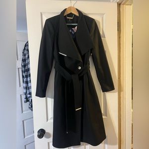 TEDBAKER long black coat, size 1